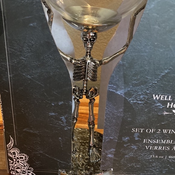 COPY - Set of 2 skeleton wine glasses - Picture 2 of 8